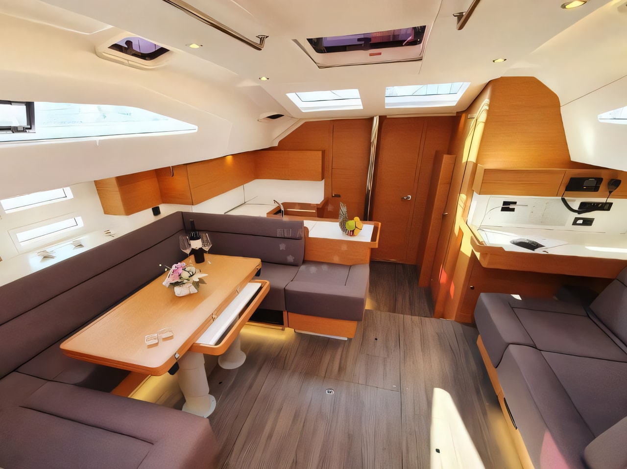 Layout of Elan 50 Impression sail boat with 5 cabins Croatia yacht charter