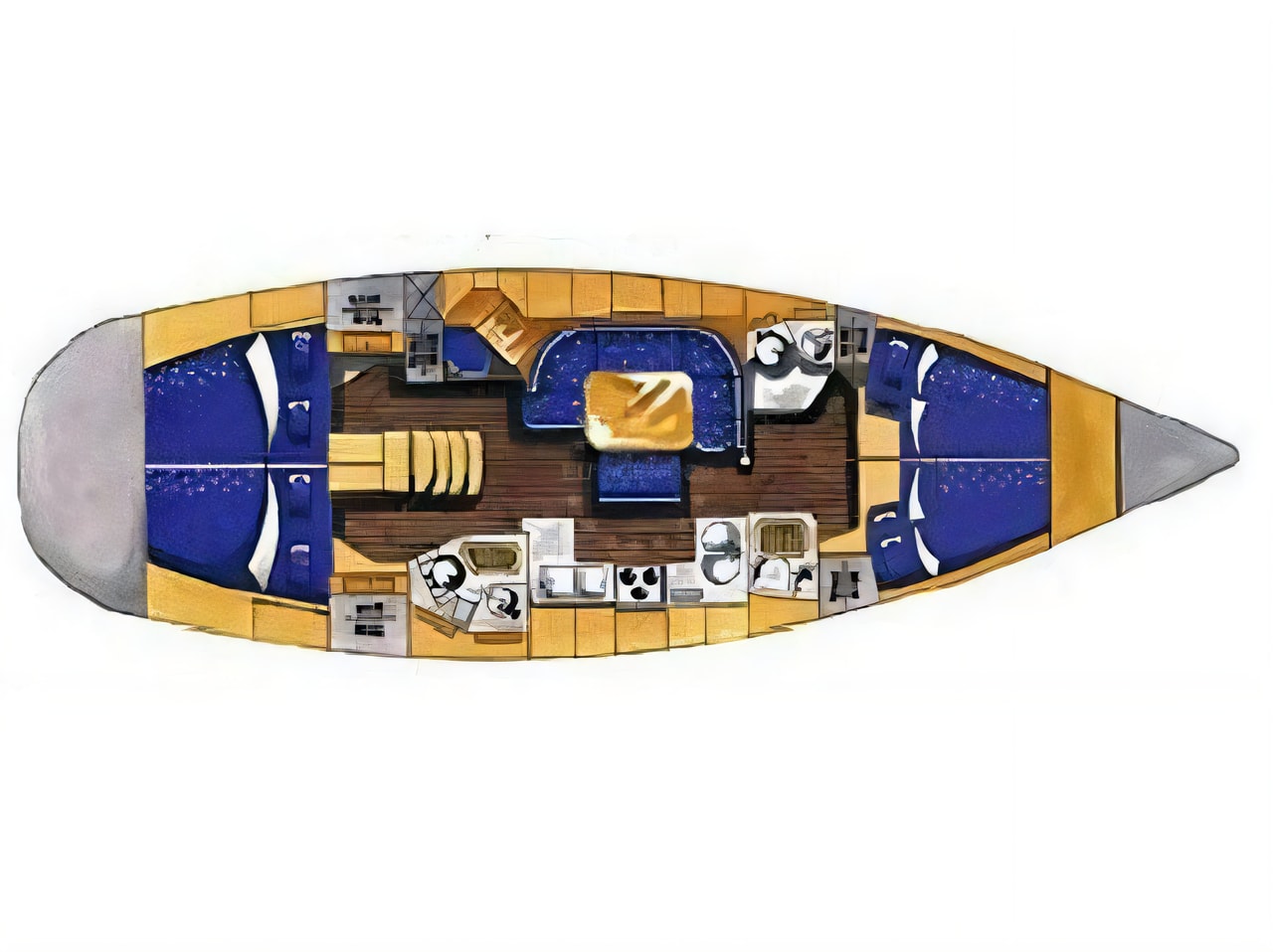Interior of Elan 45 sail boat with 4 cabins Croatia yacht charter