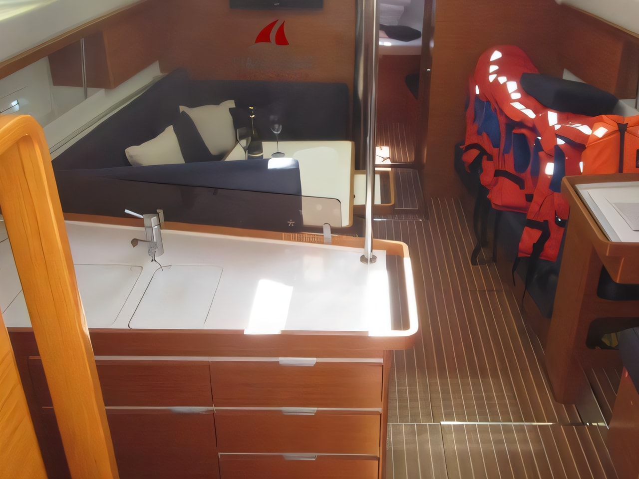 Elan 444 Impression yacht layout 4 cabins Croatia charter