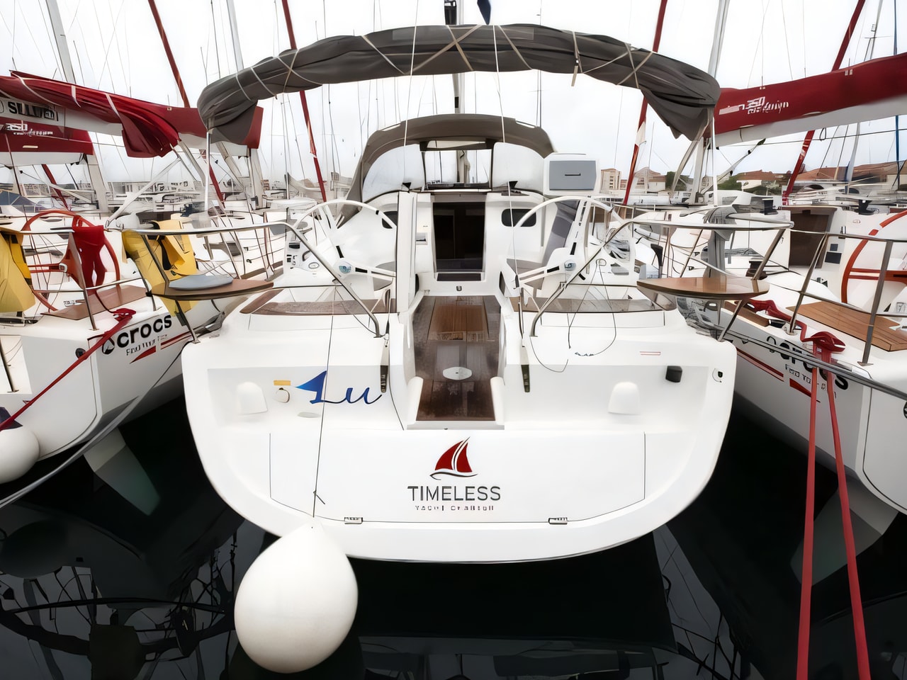 Exterior overview of Elan 394 impression sail boat for charter from Biograd Kornati in the Zadar sailing area Croatia