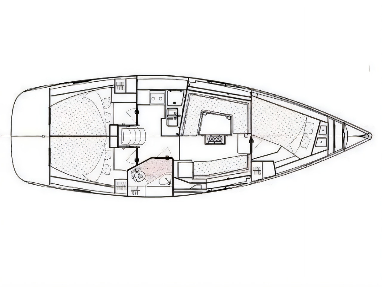 Interior of Elan 394 impression sail boat with 3 cabins Croatia yacht charter