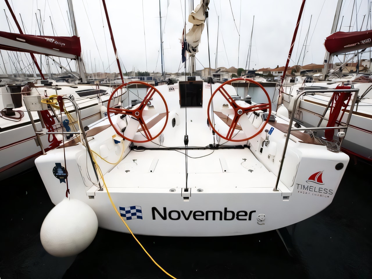 Exterior overview of Elan 350 sail boat for charter from Biograd Kornati in the Zadar sailing area Croatia