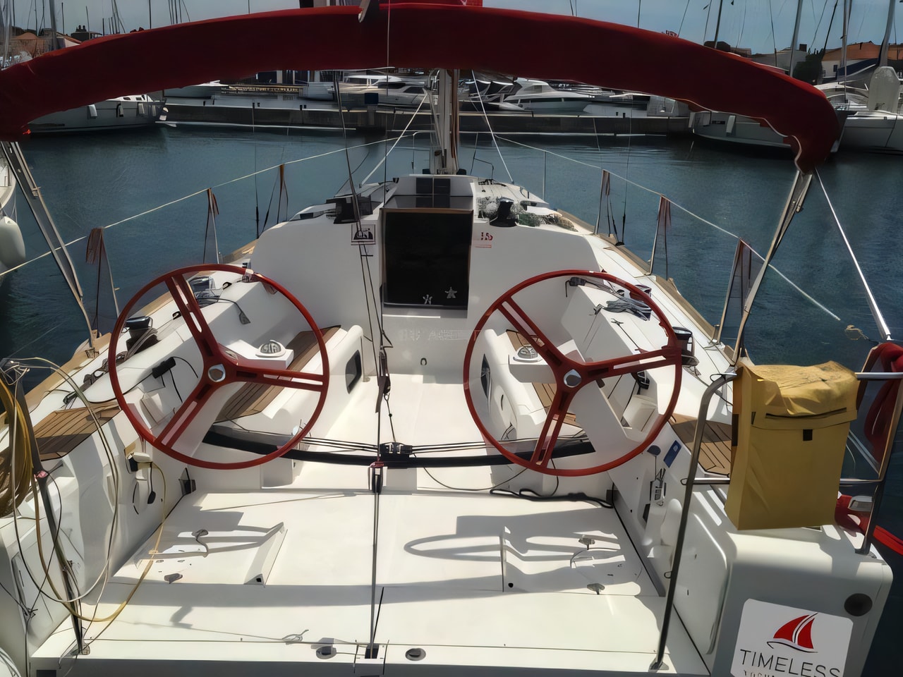 Exterior overview of Elan 350 sail boat for charter from Biograd Kornati in the Zadar sailing area Croatia