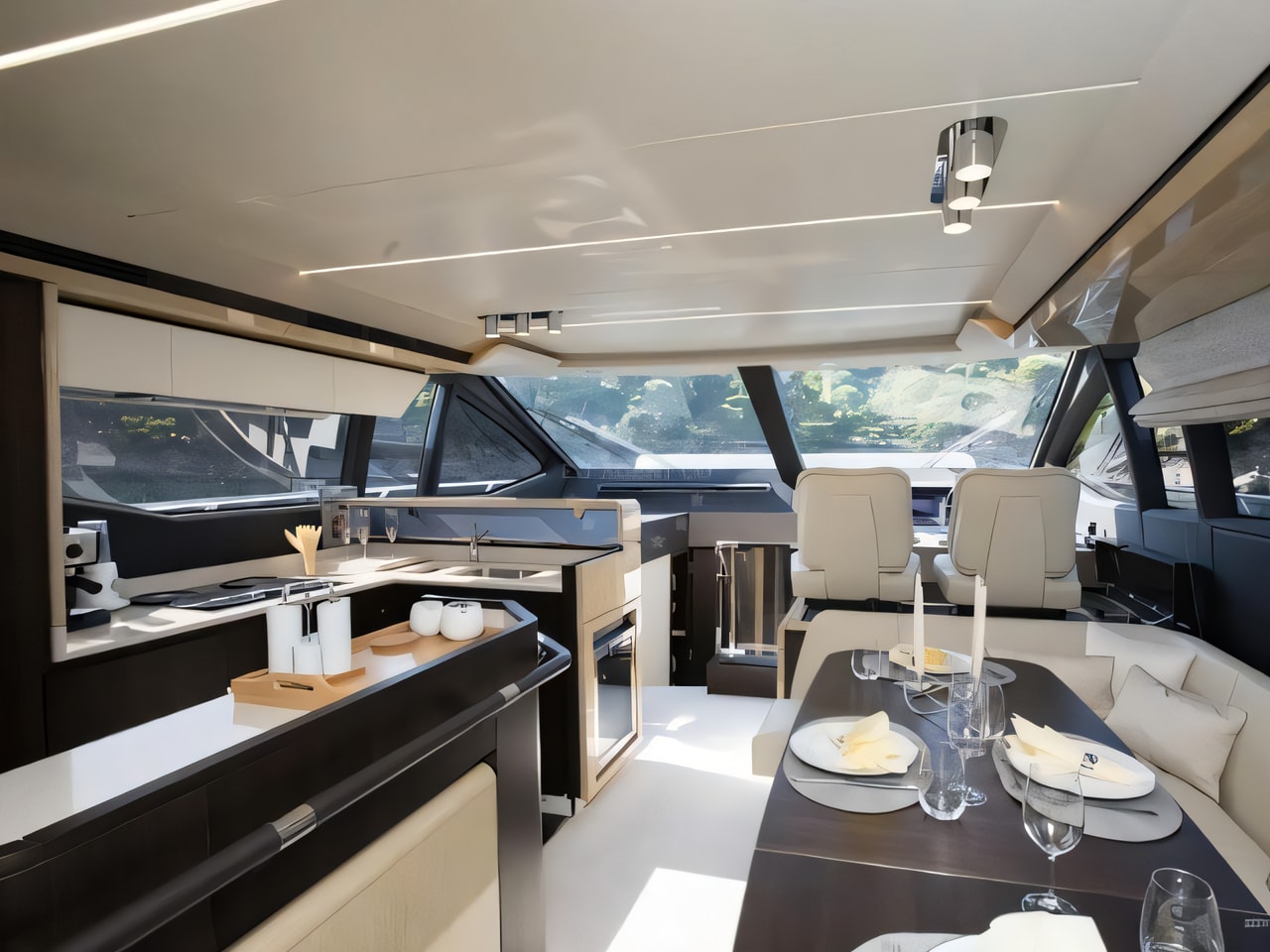 Layout of Azimut 66 Fly motoryacht with 4 cabins Croatia yacht charter