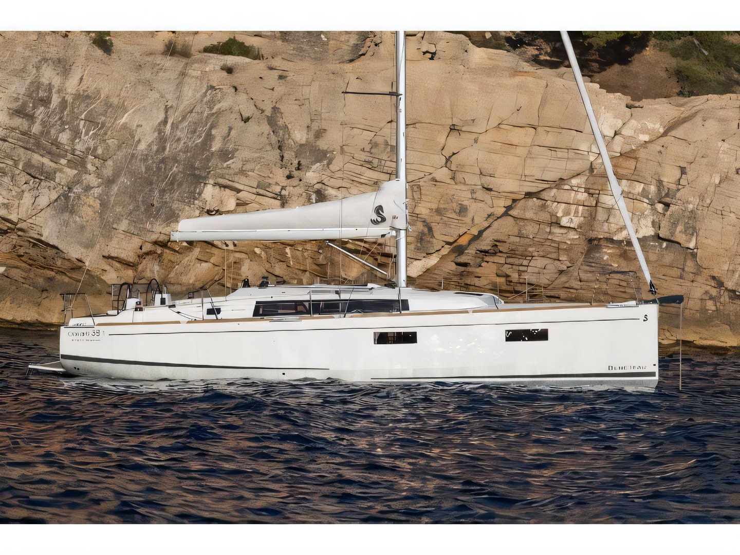 Exterior overview of Oceanis 38.1 sail boat for charter from Pomer ACI Marina in the Istria / Kvarner sailing area Croatia