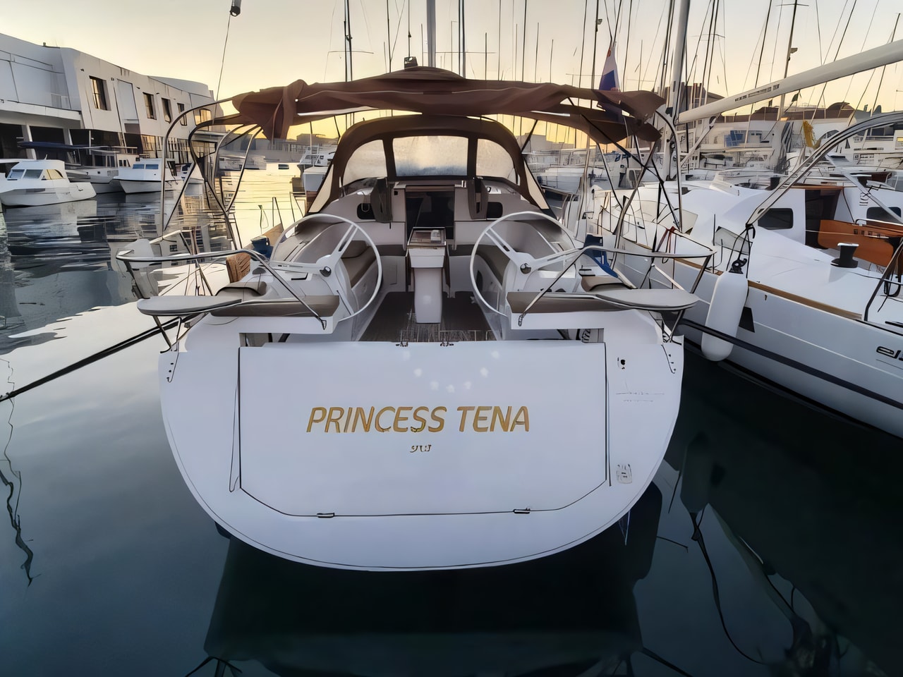 Exterior overview of Elan Impression 45 sail boat for charter from Zadar Marina Zadar in the Zadar sailing area Croatia