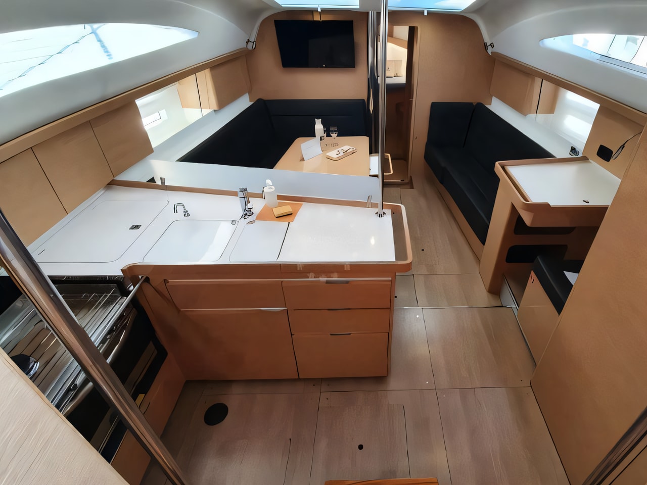 Layout of Elan Impression 45 sail boat with 4 cabins Croatia yacht charter