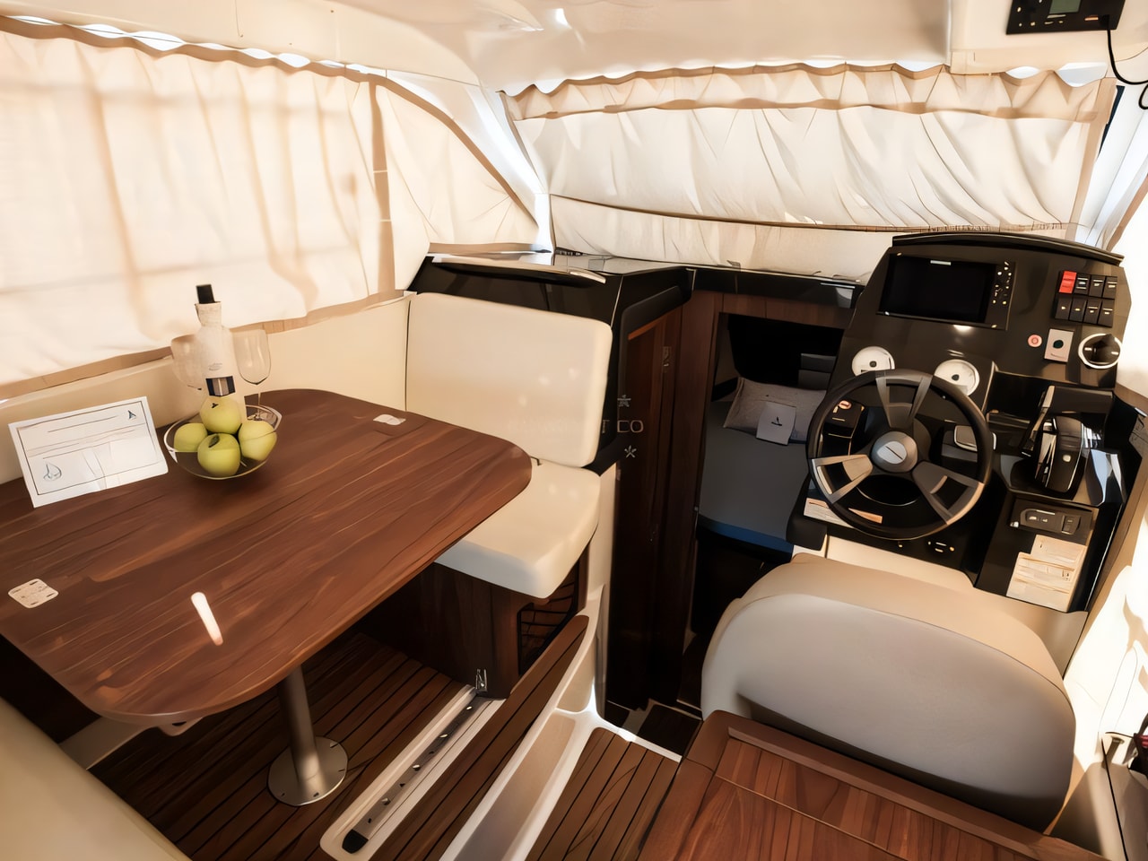 Quicksilver 855 Weekend yacht layout 2 cabins Croatia charter