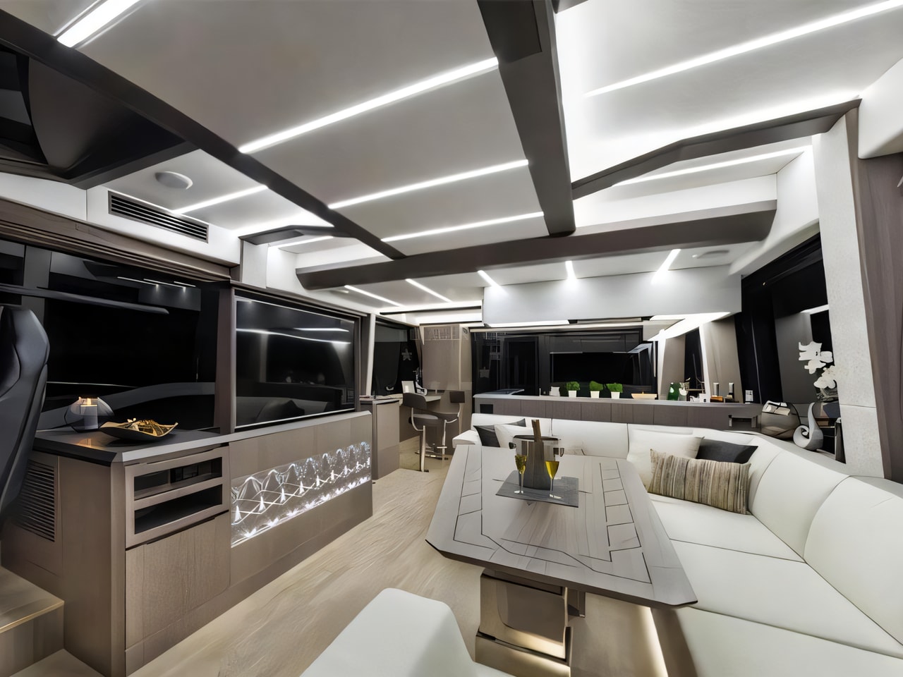 Galeon 640 Fly yacht layout 5 cabins Croatia charter