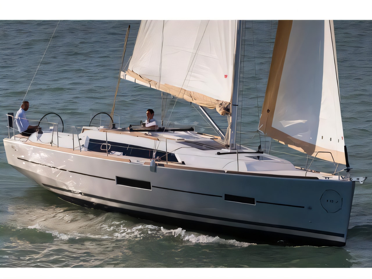 Exterior overview of Dufour 382 sail boat for charter from Pula Tehnomont Marina Veruda in the Istria / Kvarner sailing area Croatia