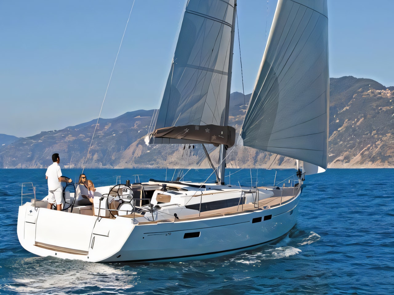 Exterior overview of Sun Odyssey 519 sail boat for charter from Pula Tehnomont Marina Veruda in the Istria / Kvarner sailing area Croatia