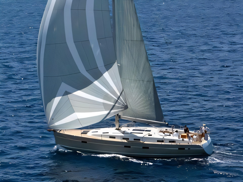 Exterior overview of Bavaria Cruiser 50 sail boat for charter from SCT Marina Trogir in the Split sailing area Croatia