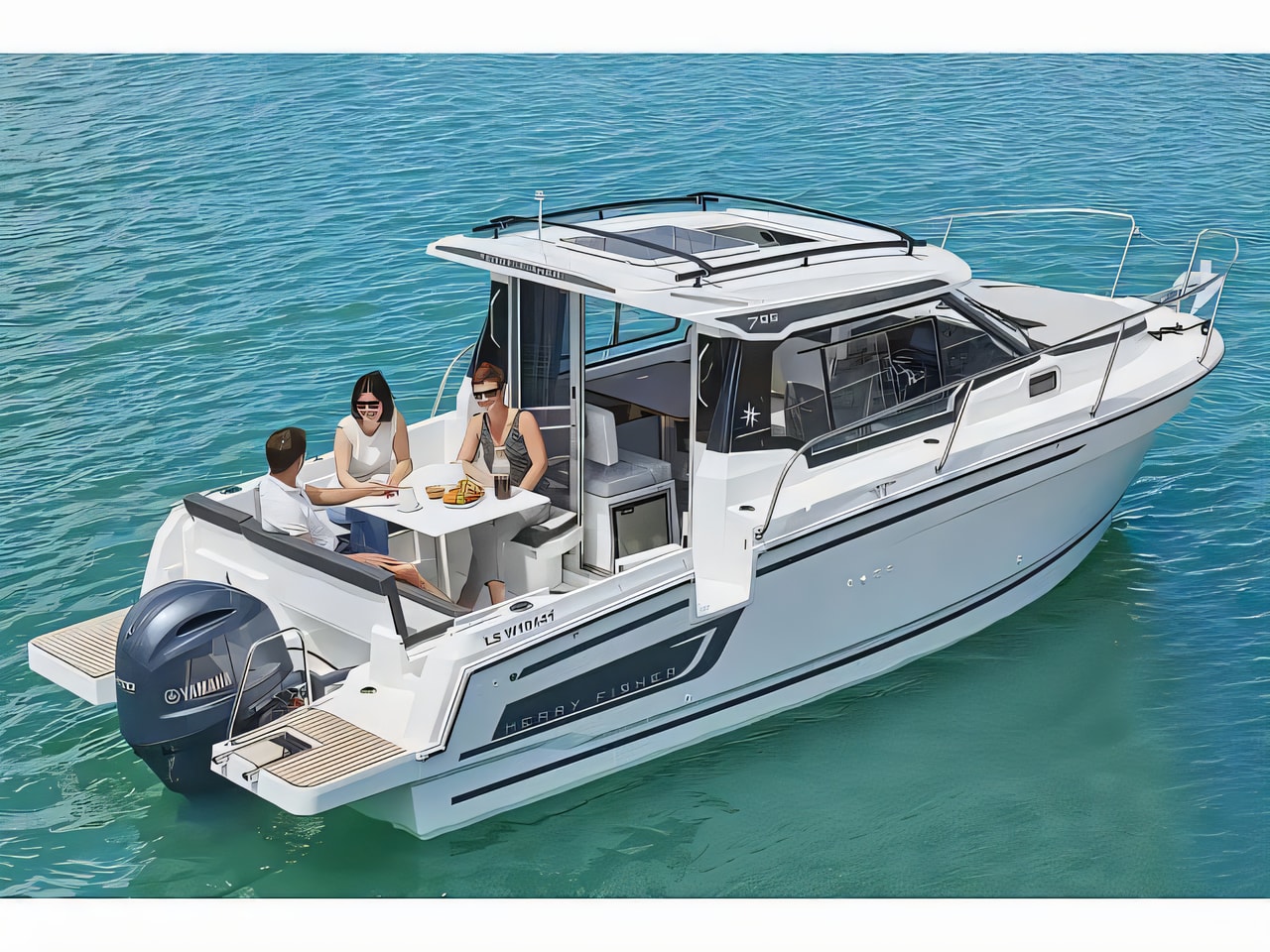Interior of Merry Fisher 795 Serie 2 motor boat with 1 cabins Croatia yacht charter