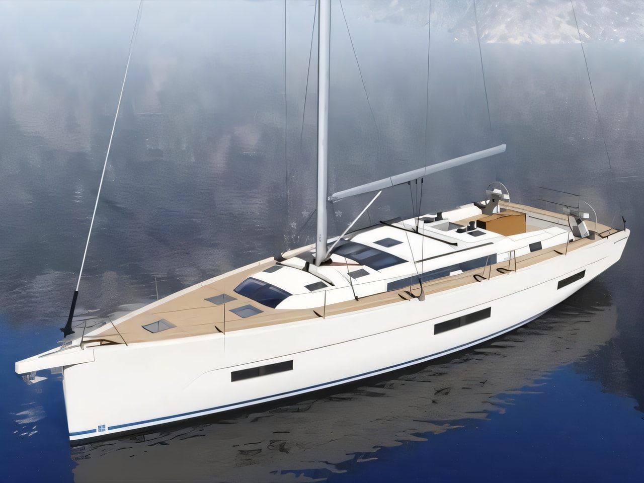 Exterior overview of Dufour 530 sail boat for charter from SCT Marina Trogir in the Split sailing area Croatia