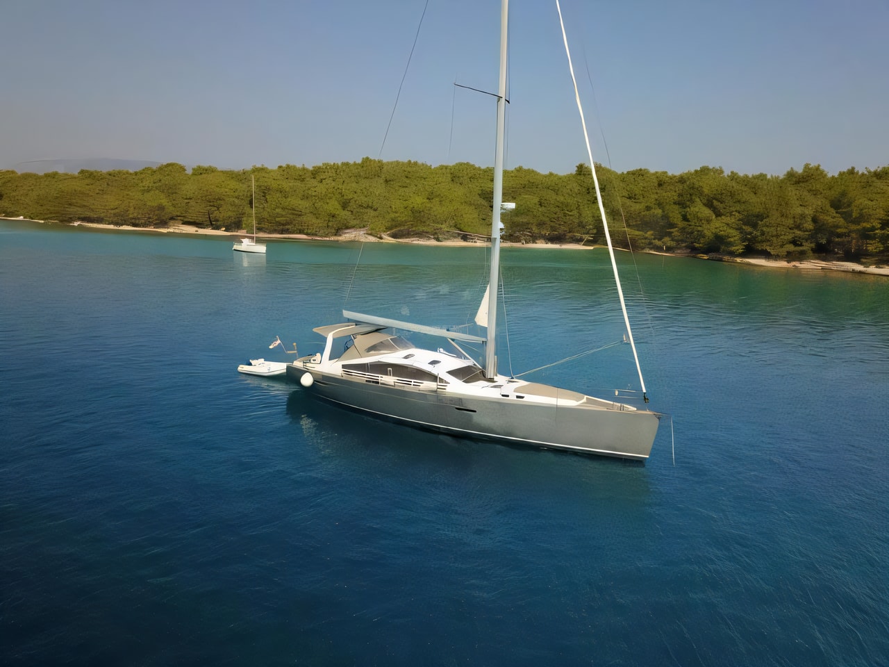 Exterior overview of Wauquiez Pilot Saloon 55 sail boat for charter from Adriatic Croatia