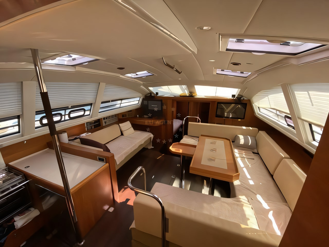 Interior of Wauquiez Pilot Saloon 55 sail boat with 3 cabins Croatia yacht charter