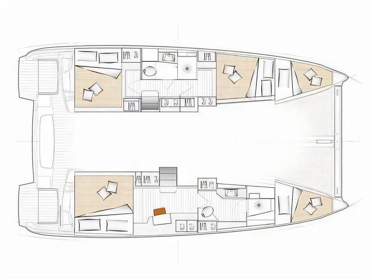 Interior of Excess 11 catamaran with 5 cabins Croatia yacht charter