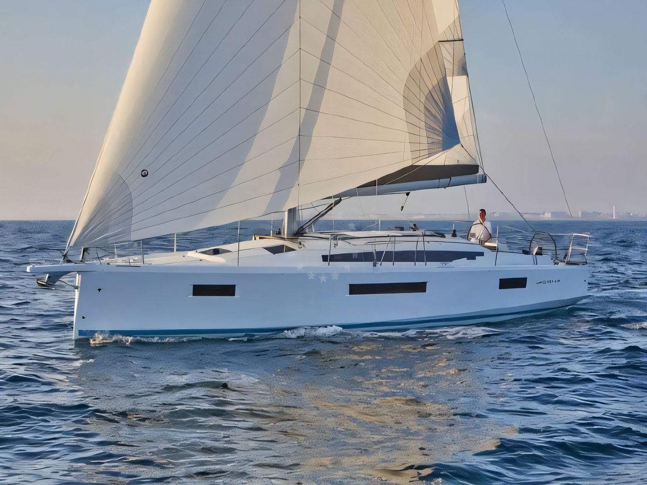 Exterior overview of Sun Odyssey 410 sail boat for charter from Biograd Kornati in the Zadar sailing area Croatia