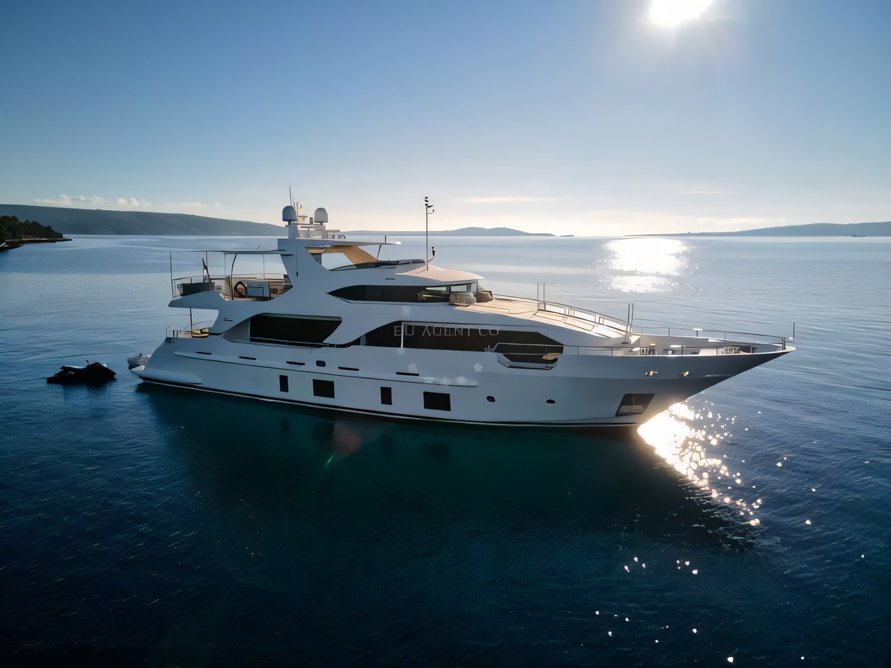 Exterior overview of Delfino 93 motoryacht for charter from Podstrana Marina Lav in the Split sailing area Croatia