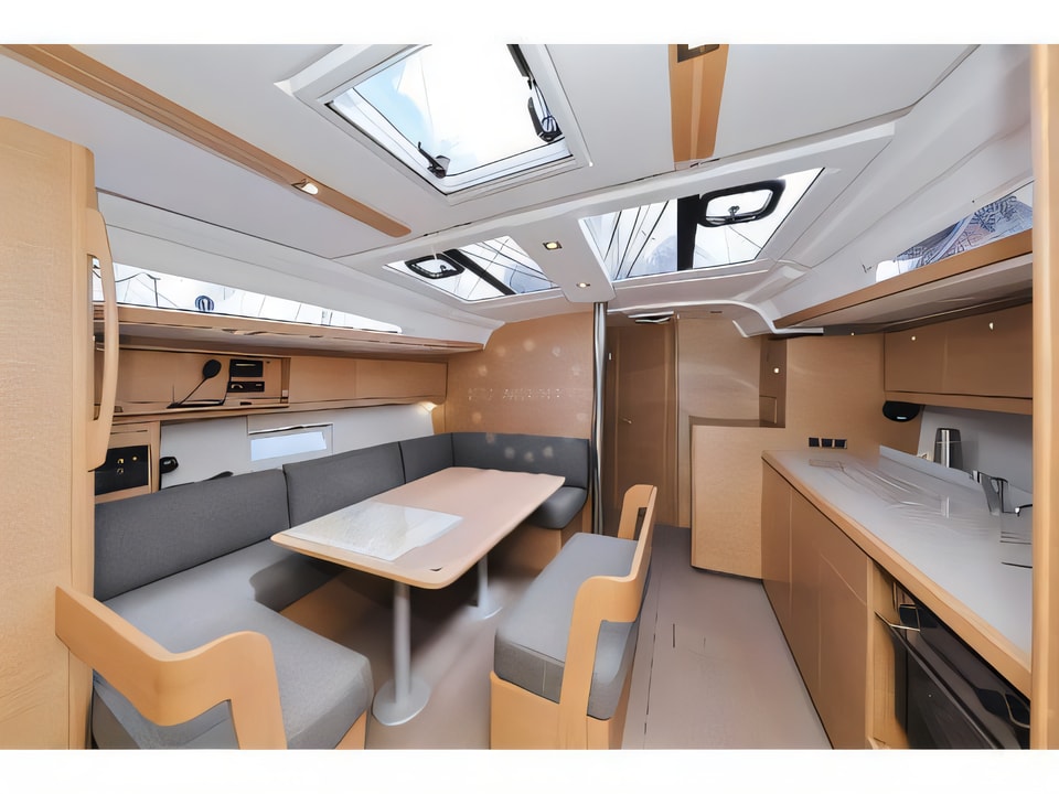 Interior of Dufour 430 Grand Large sail boat with 4 cabins Croatia yacht charter