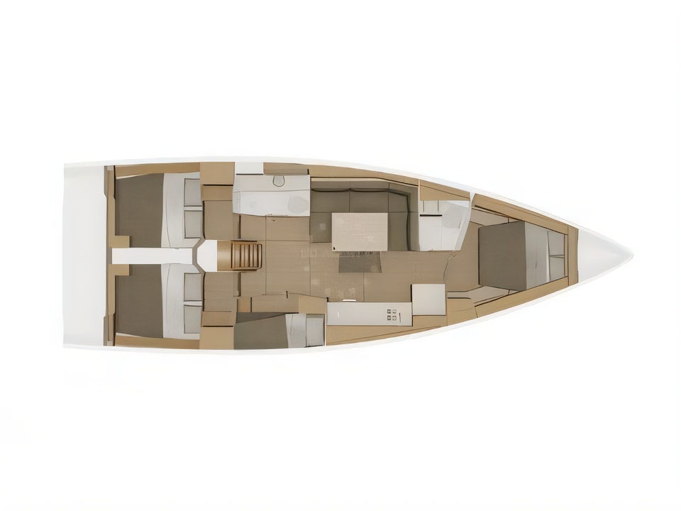 Layout of Dufour 430 Grand Large sail boat with 4 cabins Croatia yacht charter