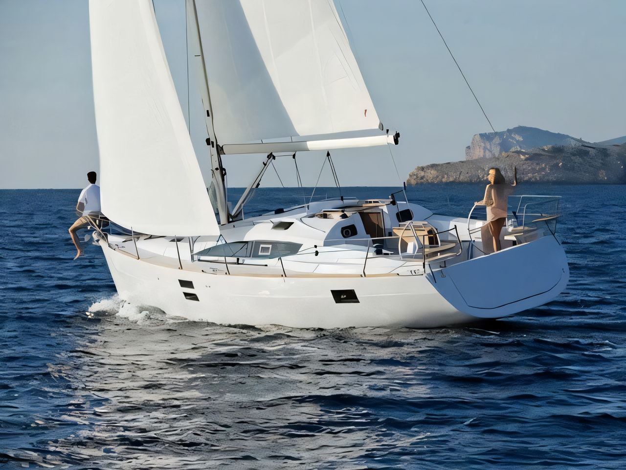 Exterior overview of Elan 40 Impression sail boat for charter from SCT Marina Trogir in the Split sailing area Croatia