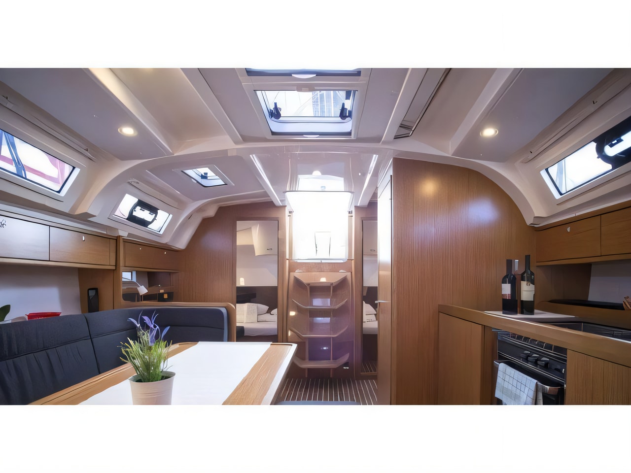 Layout of Bavaria Cruiser 41 sail boat with 3 cabins Croatia yacht charter
