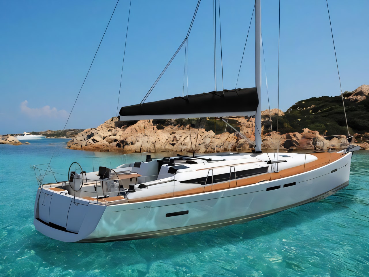 Exterior overview of Sun Odyssey 439 sail boat for charter from SCT Marina Trogir in the Split sailing area Croatia