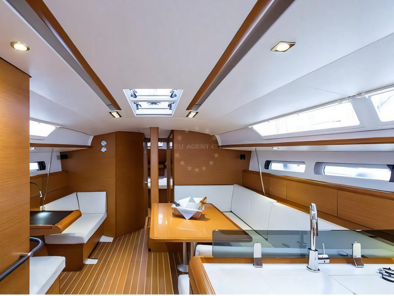 Layout of Sun Odyssey 439 sail boat with 3 cabins Croatia yacht charter