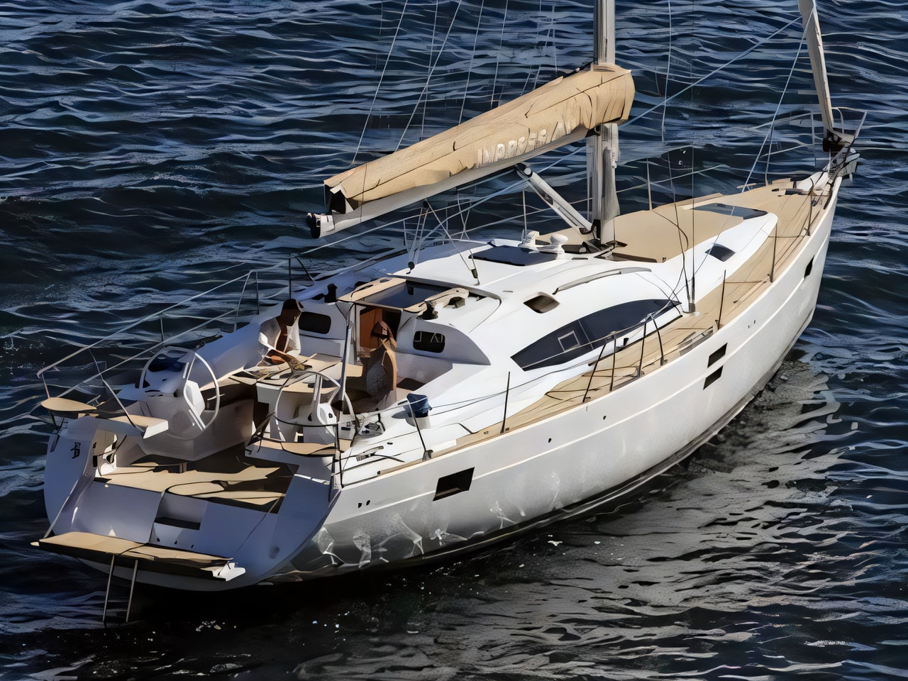 Exterior overview of Elan 45 Impression sail boat for charter from SCT Marina Trogir in the Split sailing area Croatia