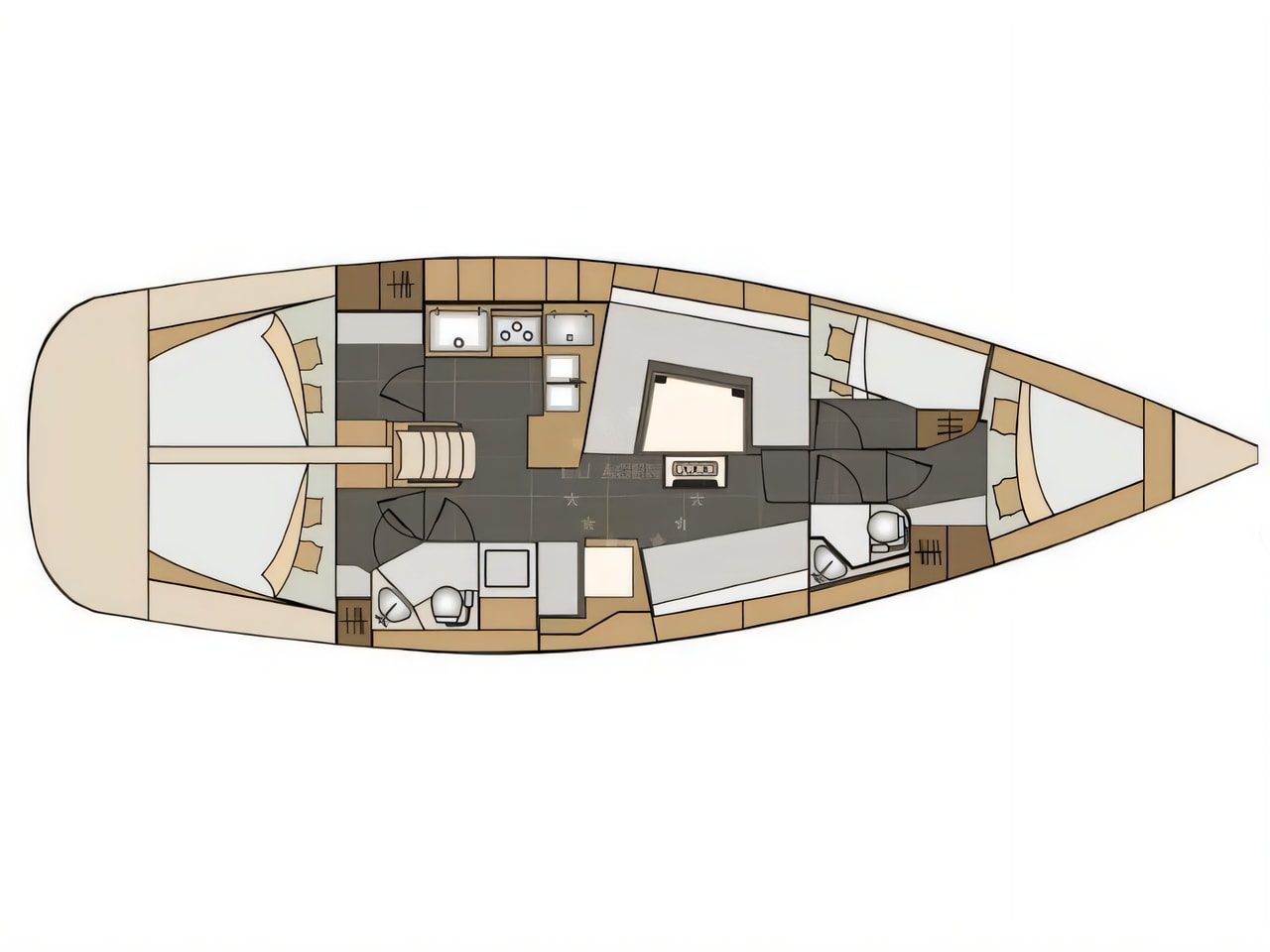 Interior of Elan 45 Impression sail boat with 4 cabins Croatia yacht charter