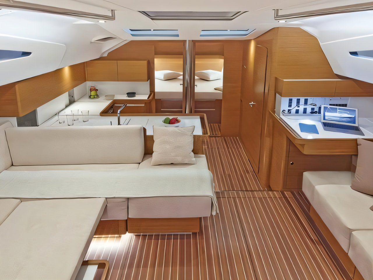 Layout of Elan 45 Impression sail boat with 4 cabins Croatia yacht charter