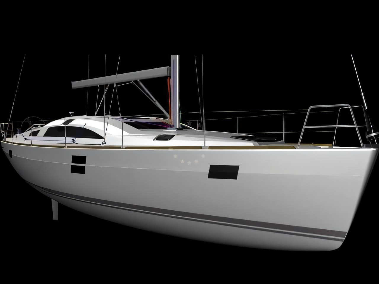 Exterior overview of Elan Impression 45.1 sail boat for charter from SCT Marina Trogir in the Split sailing area Croatia