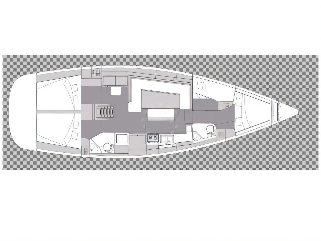 Interior of Elan Impression 45.1 sail boat with 4 cabins Croatia yacht charter