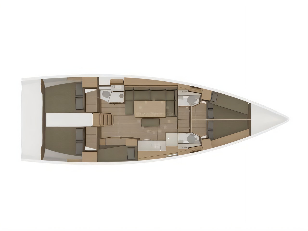 Interior of Dufour 460 sail boat with 5 cabins Croatia yacht charter