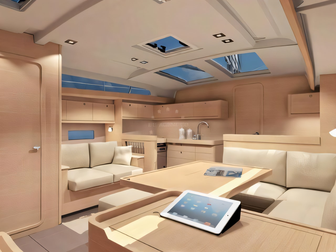 Layout of Dufour 460 sail boat with 5 cabins Croatia yacht charter