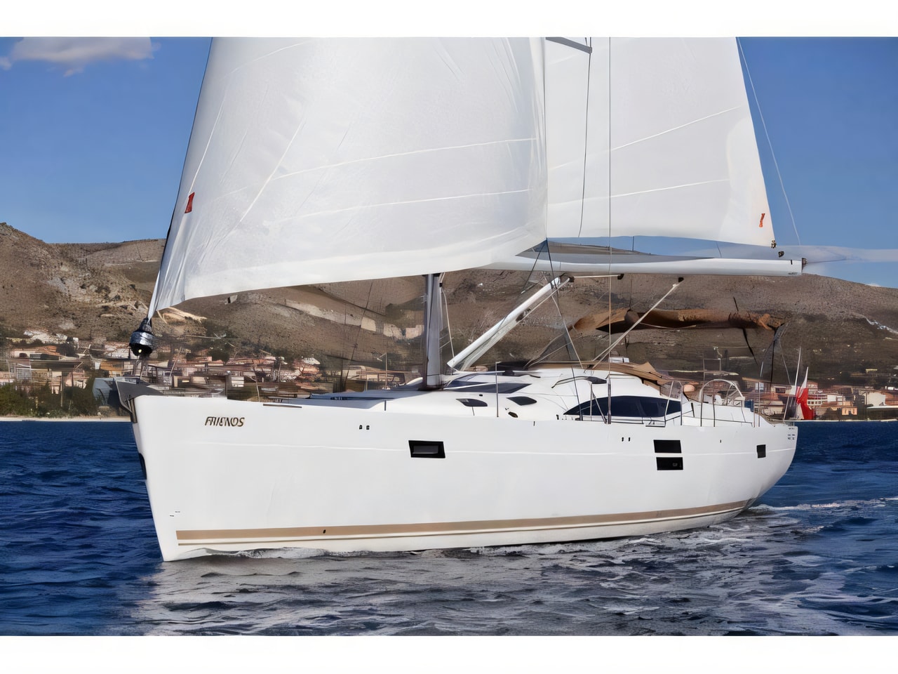 Exterior overview of Elan 50 Impression (4+1 cabins) sail boat for charter from SCT Marina Trogir in the Split sailing area Croatia