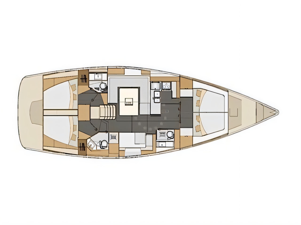 Interior of Elan 50 Impression (4+1 cabins) sail boat with 5 cabins Croatia yacht charter