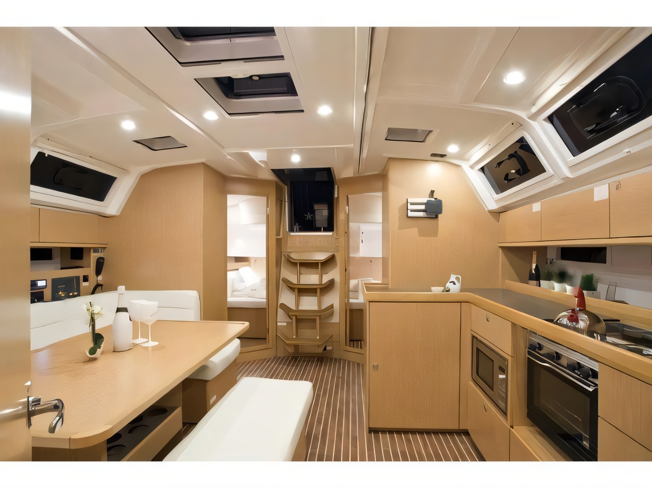 Layout of Bavaria 46 Cruiser sail boat with 4 cabins Croatia yacht charter