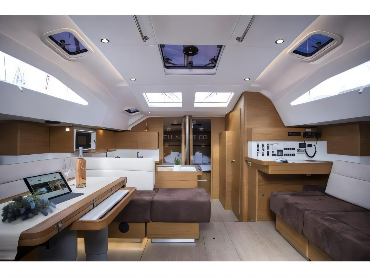 Layout of Elan 50 Impression (5+1cabins / 2+1 toilet) sail boat with 6 cabins Croatia yacht charter
