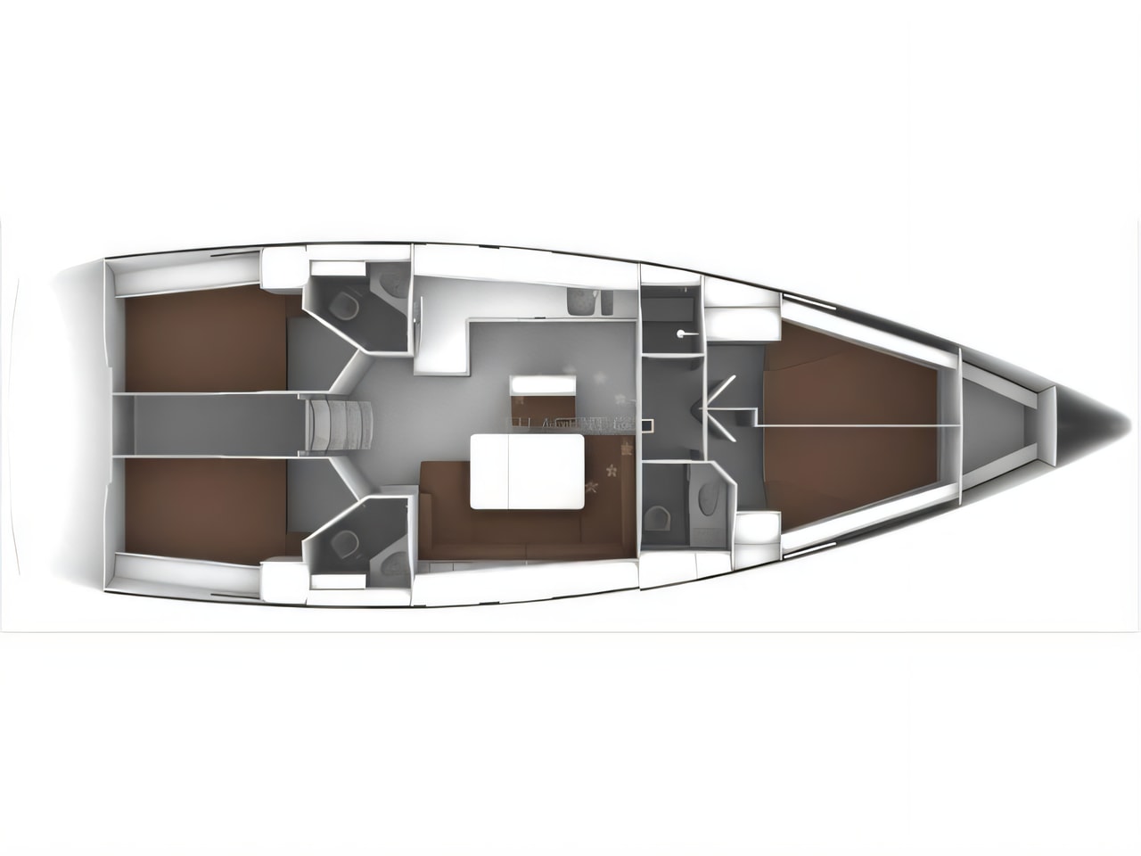 Interior of Bavaria 46 Cruiser sail boat with 4 cabins Croatia yacht charter