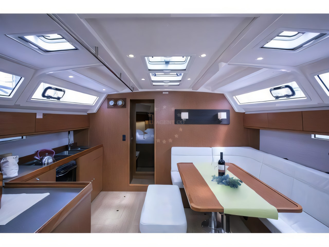 Layout of Bavaria 46 Cruiser sail boat with 4 cabins Croatia yacht charter