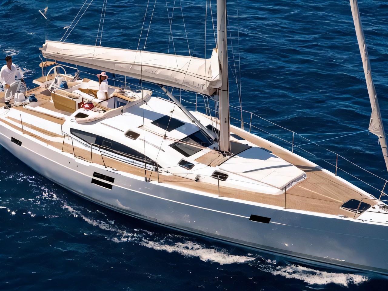 Exterior overview of Elan 50 Impression (5+1cabins / 2+1 toilet) sail boat for charter from SCT Marina Trogir in the Split sailing area Croatia