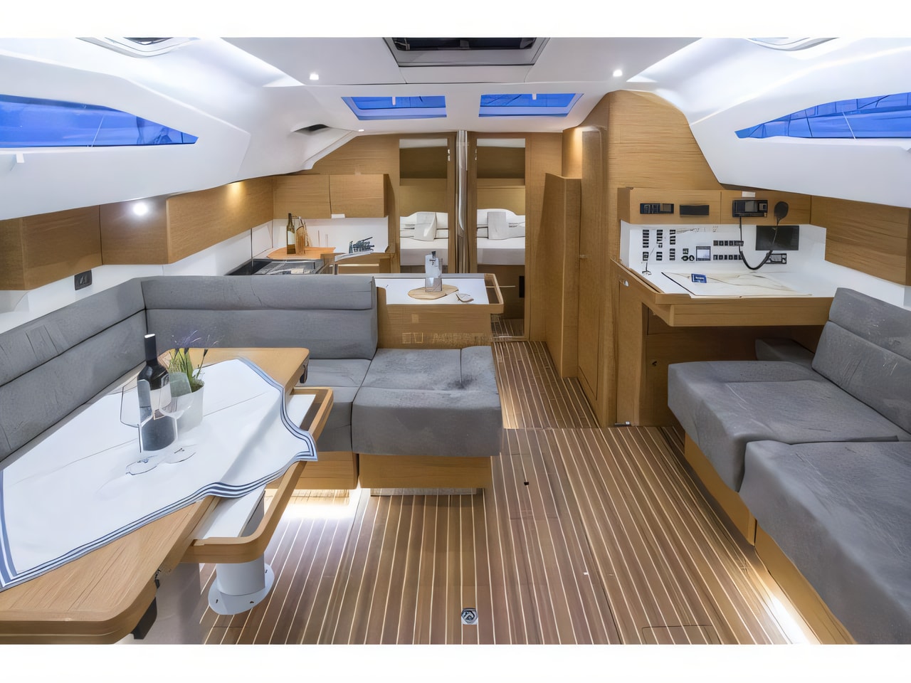 Layout of Elan 50 Impression (5+1cabins / 2+1 toilet) sail boat with 6 cabins Croatia yacht charter