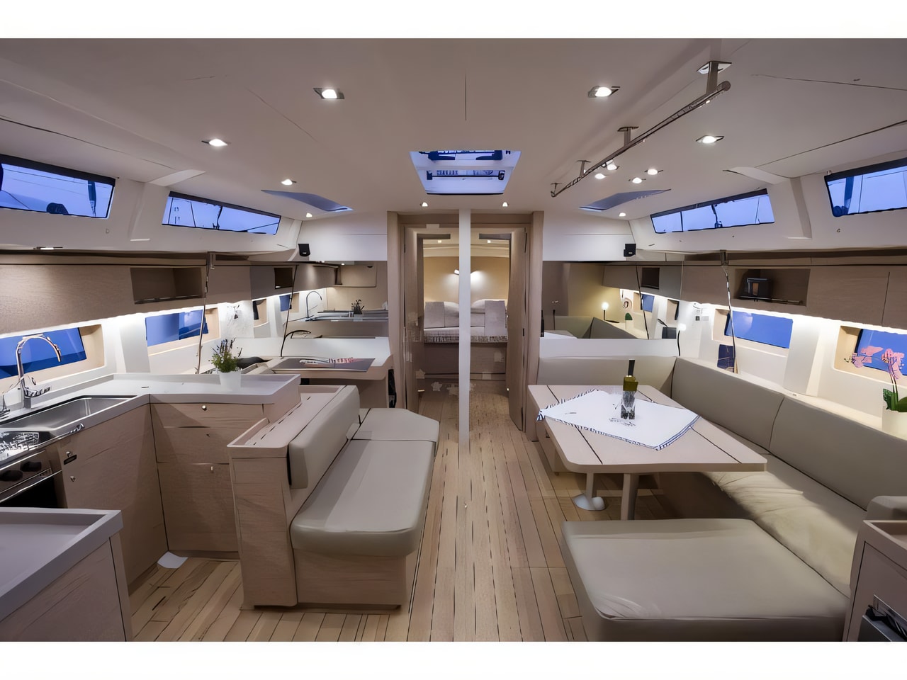 Layout of Oceanis 51.1 sail boat with 5 cabins Croatia yacht charter