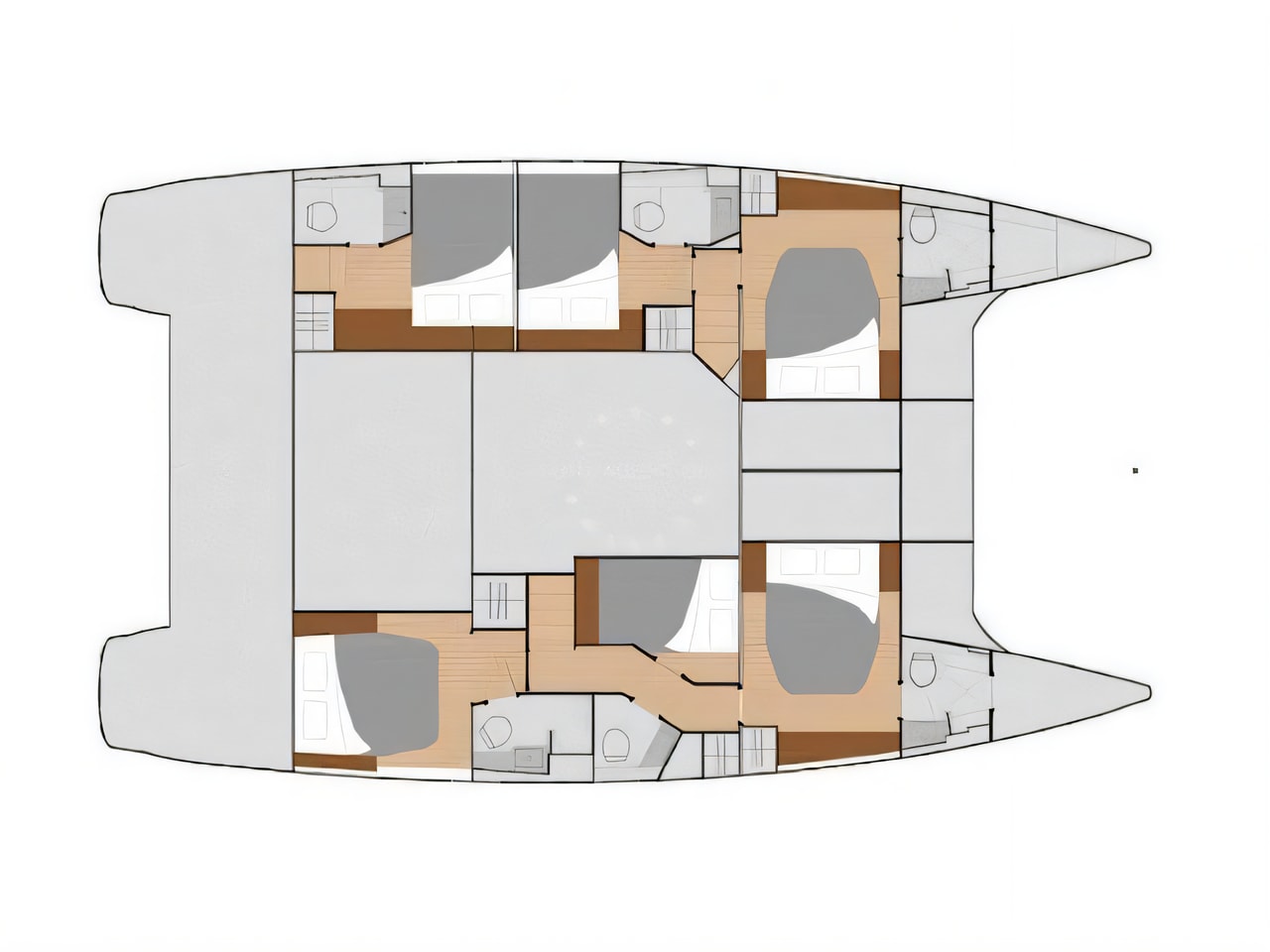 Interior of Saba 50 catamaran with 7 cabins Croatia yacht charter
