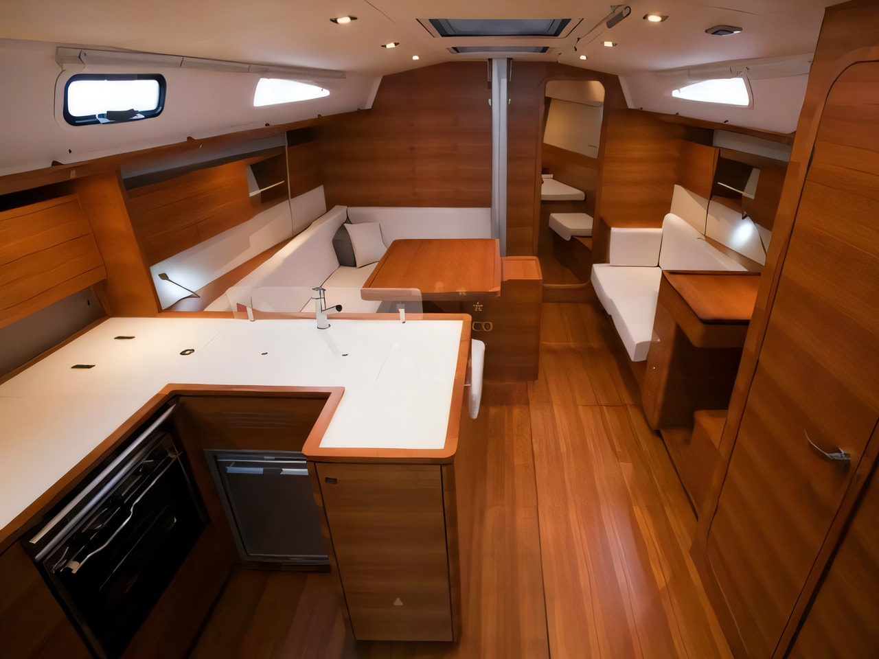 Layout of Salona 44 sail boat with 4 cabins Croatia yacht charter