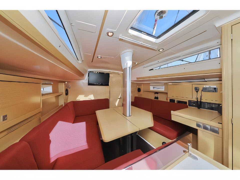 Interior of Elan 350 sail boat with 3 cabins Croatia yacht charter