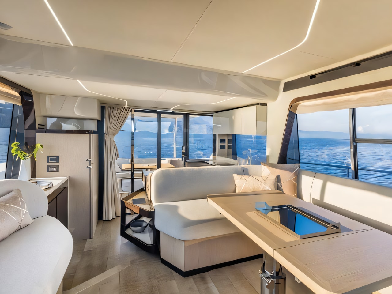 Absolute 47 Fly yacht layout 3 cabins Croatia charter