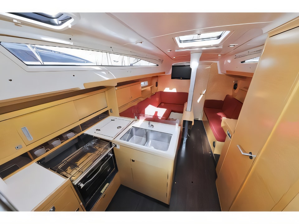 Interior of Elan 350 sail boat with 3 cabins Croatia yacht charter